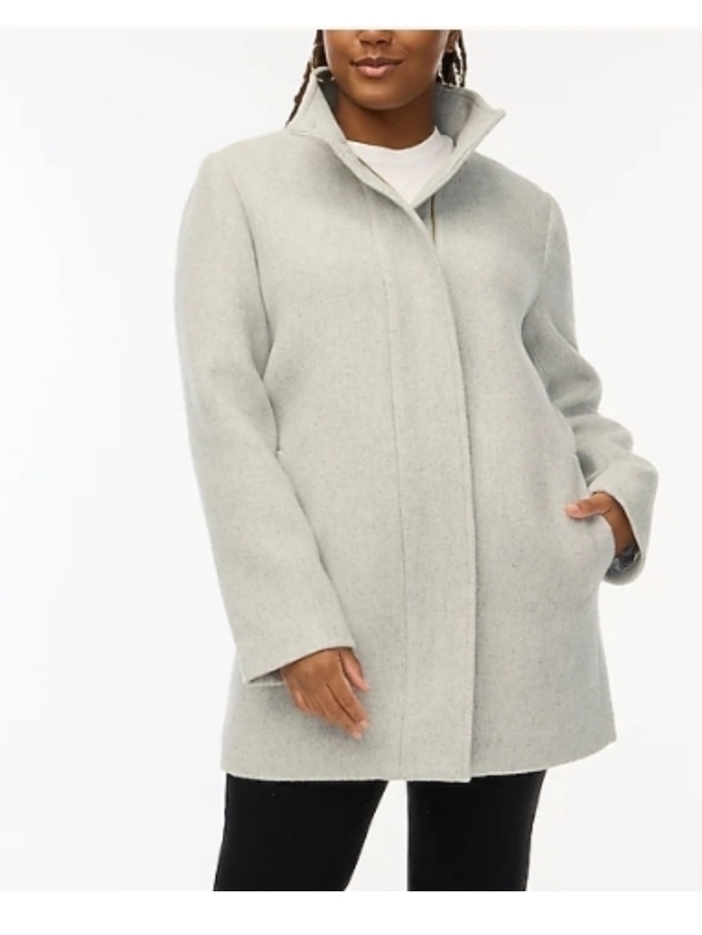 J. Crew Factory City Coat with button neck - heather dusk size 12